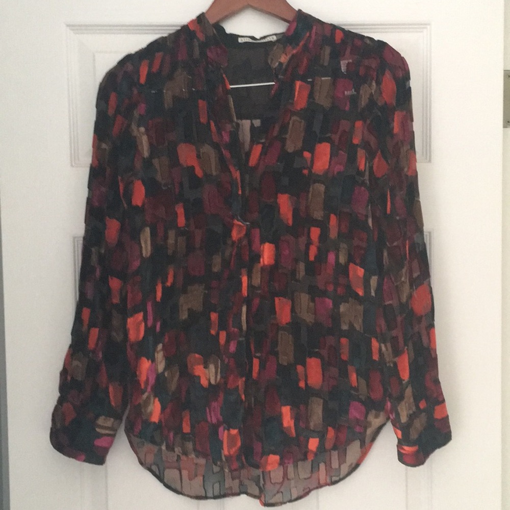 Aline + Olivia silk velvet/viscose blouse S/P